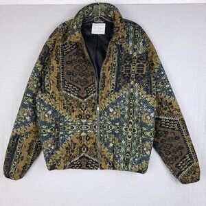 NWOT Urban Outfitters Quilted Harrington Bomber Jacket Printed Full Zip size L